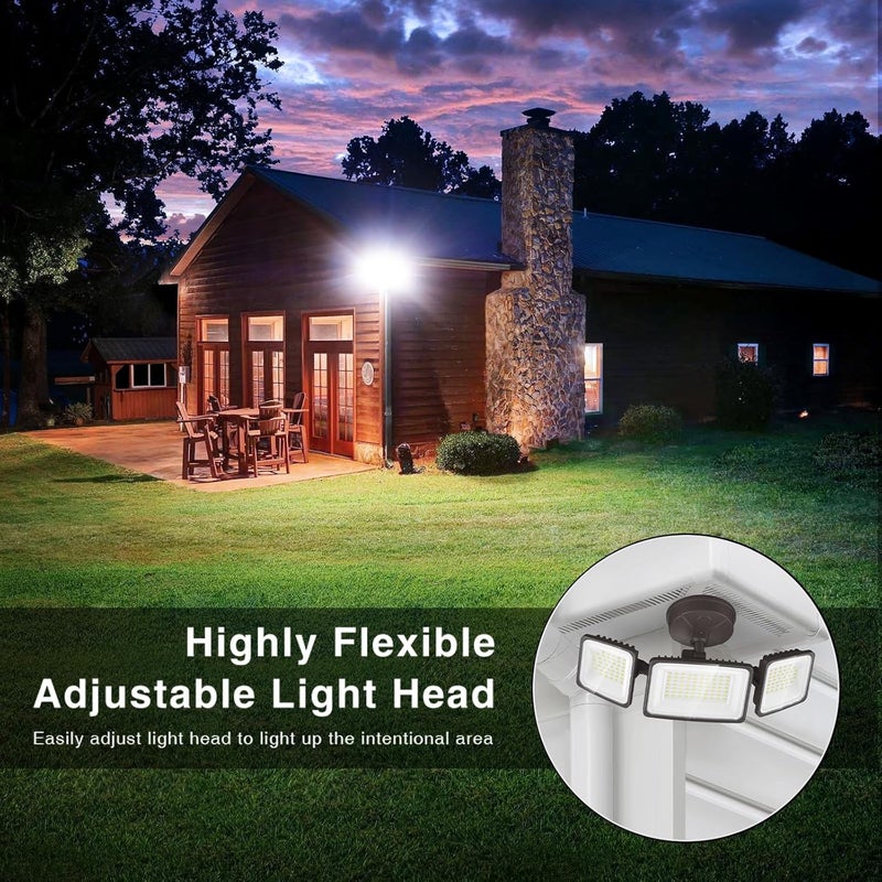 Onforu 130W Flood Lights Outdoor, 13000LM Brightness LED Light Outside, IP65 Waterproof LED Exterior Floodlight with 3 Adjustable Heads, 6500K White Outdoor Security Light for Yard Garage Eave - Image 4
